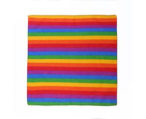 1pce Bandana 54x54cm Rainbow Flag Bandana with Thin Stripes LGTBQI Friendly