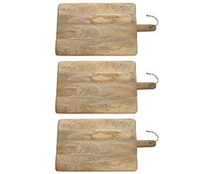 3x Ecology 45x29cm Arcadian Serving Paddle Board Cheese Fruit Platter Mango Wood