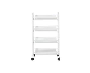 4 Tier Wire Mesh Rolling Cart For Serving Utility Organization