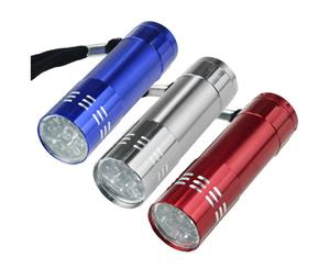 9 Led Mini Flashlight Torch Battery Operated X2 Pieces [2 Pcs]