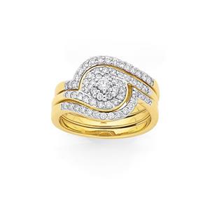 9ct Gold Diamond Bridal Set