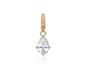 Affinity Teardrop Solitaire CZ Charm - 16k Gold Plated