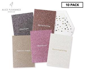 Alice Pleasance Wonderland Glitter Greeting Cards 10-Pack