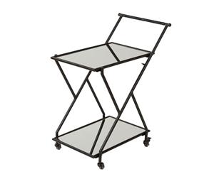 Amalfi Jacob Black Metal Drinks Trolley 72 x 91cm