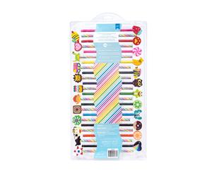 American Crafts - Art Supply Basics Collection - Pencil and Eraser Kit - Rainbow - 48 Pieces