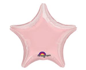 Amscan 18 Inch Plain Star Shaped Foil Balloon (Pastel Pink) - SG3946