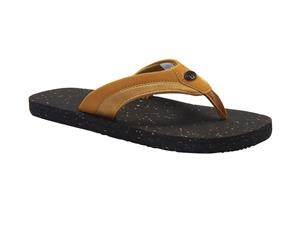 Animal Mens Huxley Soft Webbed PU Nubuck EVA Footbed Flip Flop Sandals - Black