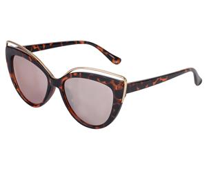 Aspect Fashion Cat Eye Sunglasses - Tortoise/Gold Mirror