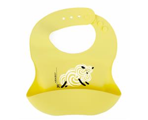 Aussie Brand Lunart Ultra-Soft Lamb Silicone Bib in a Gift Bag (Honey Bee Yellow)