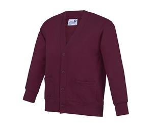 Awdis Academy Childrens/Kids Button Up School Cardigan (Pack Of 2) (Claret) - RW6679