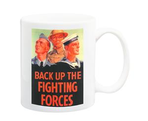 Back Up The Fighting Forces War 1940 Poster Mug - 11 Fluid Oz