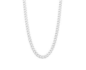 Bevilles Sterling Silver Flat Curb Necklace 60cm