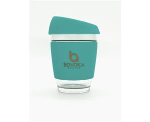 Bovoka reusable coffee /tea cup with sillicon lid and holder 12oz comes in _Teal