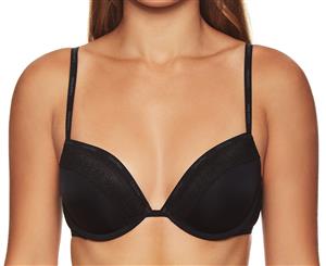 Calvin Klein Women's Signature Flirty Push Up Plunge Bra - Black