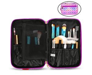 CoolBELL Makeup Brush Bag Professional Makeup Brush Holder for Women-Purple