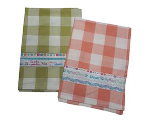 Country Style New Tea Towels Set of 2 MY HAPPY PLACE Teatowels New