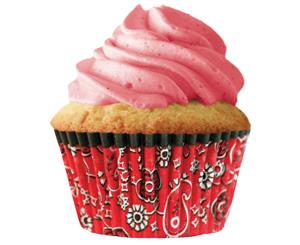 Cupcake Creations Red Paisley Bandana Design Paper Cake Baking Cases Pack of 32