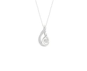 De Couer Sterling Silver Diamond Mom and Child Necklace (1/10CT TDW H-I Color I2 Clarity)