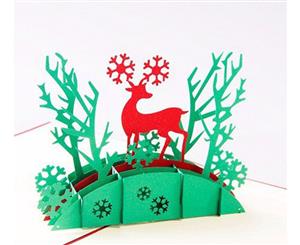 Deer Mery Christmas Card Pop Up Greeting Card