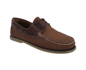 Dek Mens Moccasin Boat Shoes (BrownNubuck/Leather) - DF676