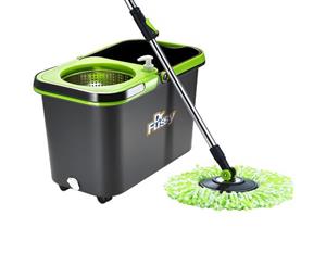 Dr. Fussy Mop 360 Degree Spin Drying Basket Including 4 Strong Mop Refills