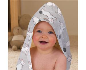 Elli & Raff Printed Hooded Fleece Towel Grey