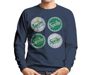 Enjoy Sprite Distressed Bottlecaps Men's Sweatshirt - Navy Blue