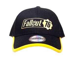 Fallout Vault 76 Baseball Cap Yellow Logo Official Snapback - Black