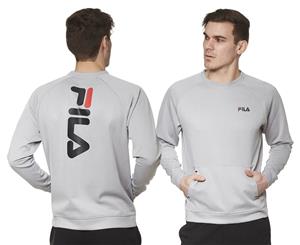 Fila Men's Raglan Sleeve Crew Sweater - Light Grey Marle