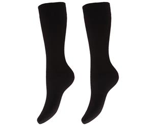 Floso Womens/Ladies Thermal Winter Wellington/Welly Boot Socks (2 Pairs) (Black) - W259