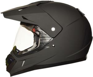 Full Face Dual Sport Motorcycle Motocross Helmet Matt Black