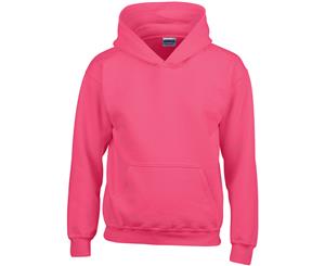 Gildan Heavy Blend Childrens Unisex Hooded Sweatshirt Top / Hoodie (Heliconia) - BC469
