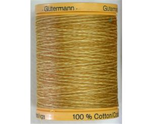 Gutermann Natural Cotton Thread 800m (876yds) #9938 Variegated Coffee Cream