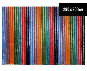 Holiday 290x200cm Stripe Shaggy Rug - Multi Stripe