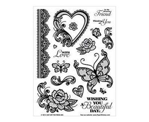 Hot Off The Press Acrylic Stamps 6Inchx8inch Sheet Lacy Things