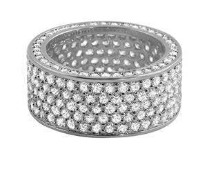 Iced Out Bling Micro Pave Ring - 360 ETERNITY silver