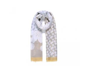 Intrigue Womens/Ladies Patchwork Blossom Print Scarf (Yellow) - JW142