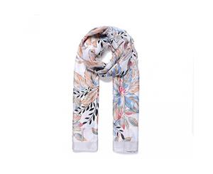 Intrigue Womens/Ladies Silk Like Leafy Print Scarf (Peach) - JW357