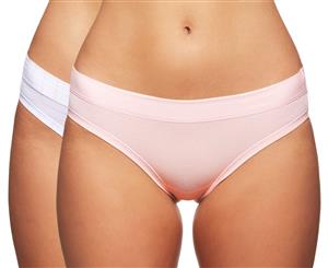 Jockey Women's Comfort Classics Bikini Brief 2-Pack - Stripe Pink/White