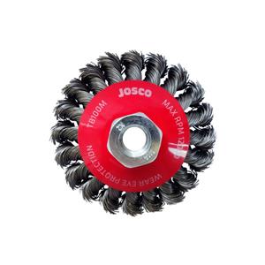 Josco 100mm Multi-Thread HD-Steel Twist Knot Wire Bevel Brush