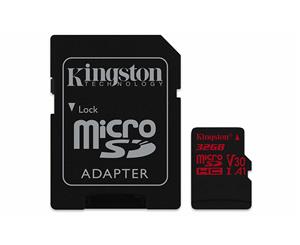 KINGSTON Canvas React MicroSD 32GB  100MB/s read and 70MB/s write with SD adapter SDCR/32GB