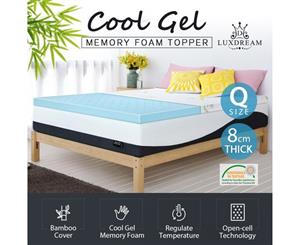 Luxdream Queen Size Thick Cool Gel Memory Foam Mattress w/Bamboo Cover