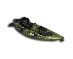MELBOURNE FIND Stealth 2.7 Fishing Kayak Single 5 Rod Holders Deluxe Seat Paddle - Green Camo