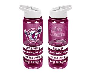 Manly Warringah Sea Eagles NRL Tritan Drink Water Bottle with Wrist Bands