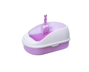 Medium Portable Cat Toilet Litter Box Tray with Scoop