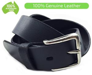 Mens Leather Belt 30mm Wide - Black