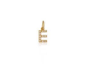 Mocha Letter Charm Gold - E