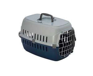 Moderna Roadrunner Cat Carrier Travel Crate Metal Door - Royal Blue/Grey