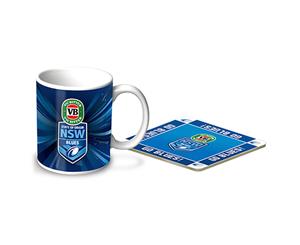 New South Wales State of Origin NRL Ceramic Coffee Mug and Coaster Gift Set