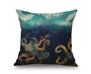 Octopus on Marine Life Cotton&linen Pillow Cover 84478